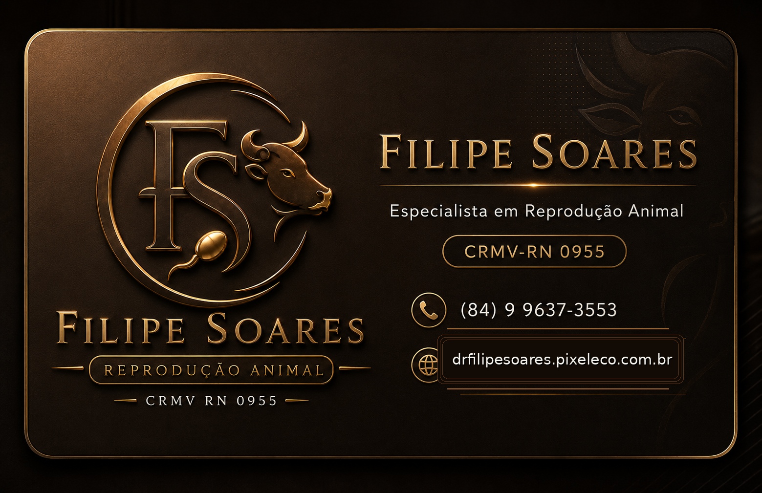 Cartão de visita Filipe Soares - Reprodução Animal